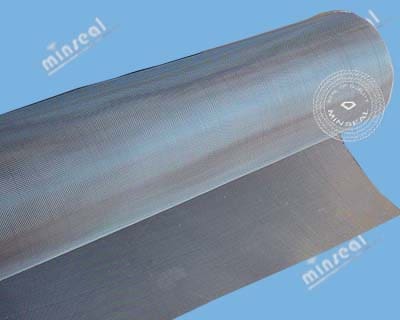 SSWire (2) Rolled metal mesh on blue background.