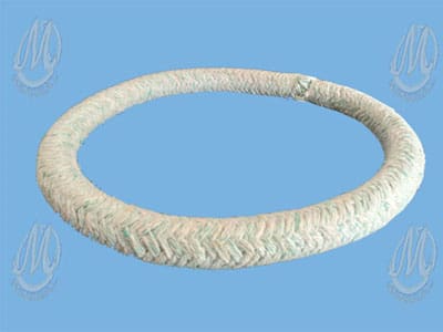 3250-new-400-1 White braided circular rope on blue background.