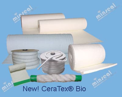 CeraTex-Bio CeraTex® Bio insulation materials on display.